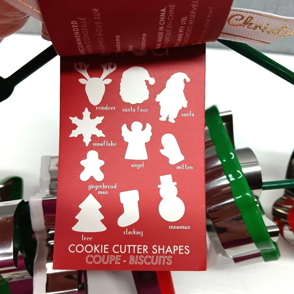 Ciroa Christmas Cookie Cutter Set 10pc‎ Stainless Steel Holiday Baking Shapes
